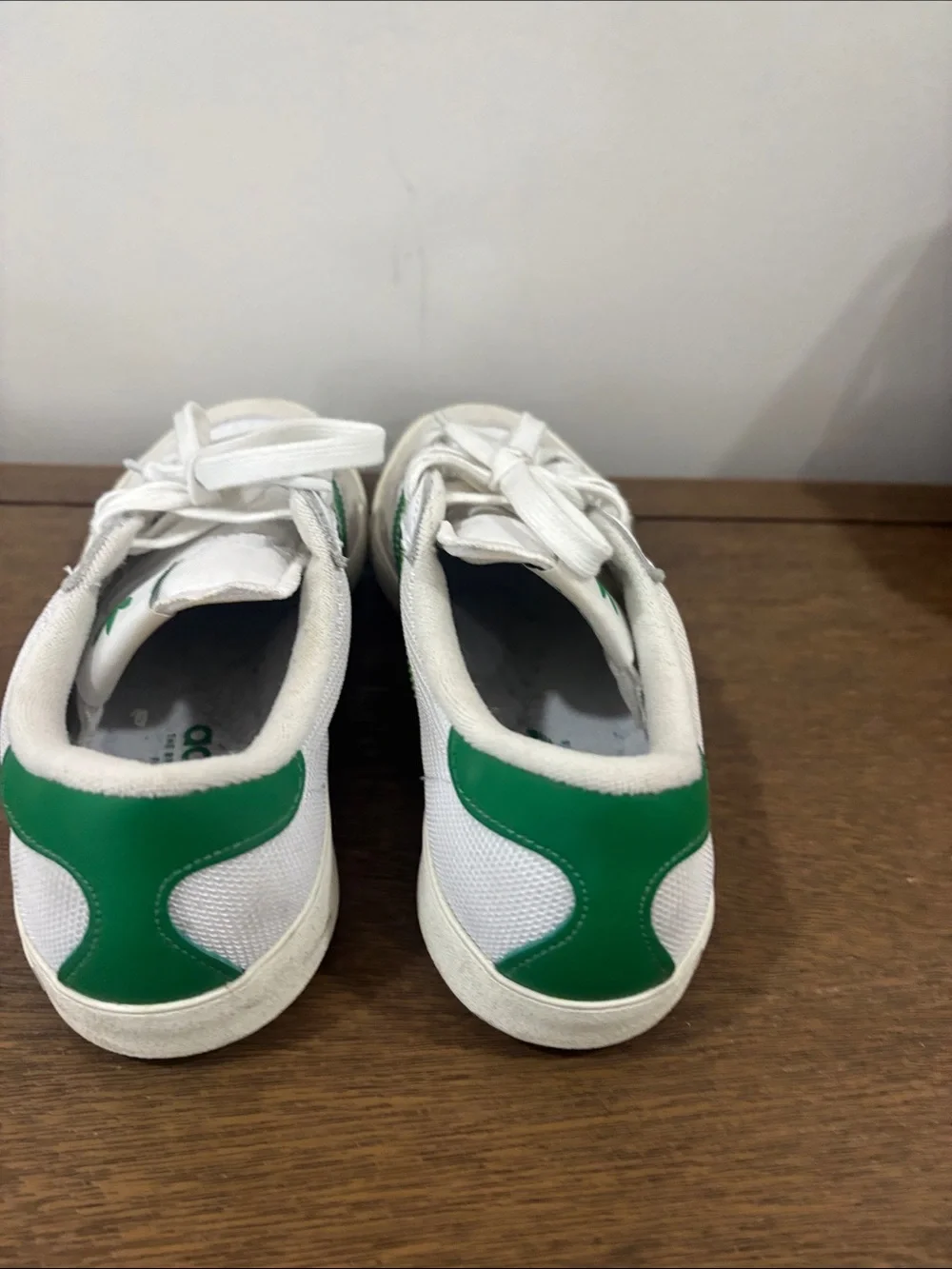adidas Kids White & Green Court-Style Sneakers